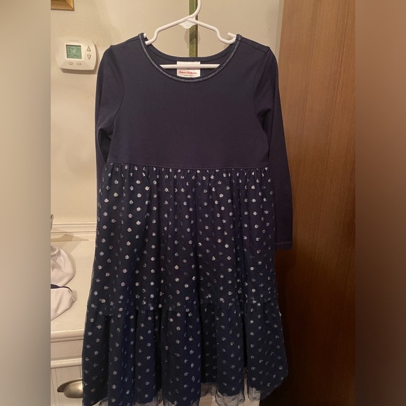 Hanna Andersson Navy and Silver Tulle Dot Twirl Dress - Picture 1 of 7